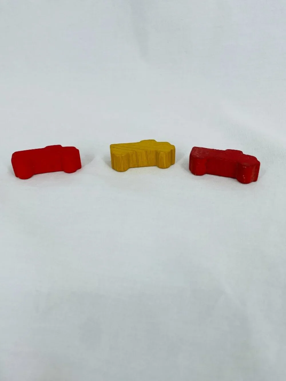 Small Handmade Meeple Wooden Vehicles Bundle (Two Cars and 3 Trucks)